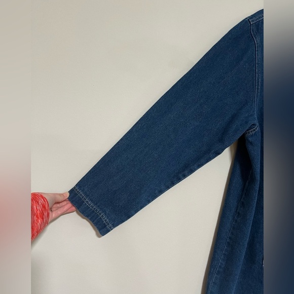 Denim&Co Vintage 90s Denim Chore Jacket Coat Size Medium Y2K - Picture 3 of 13